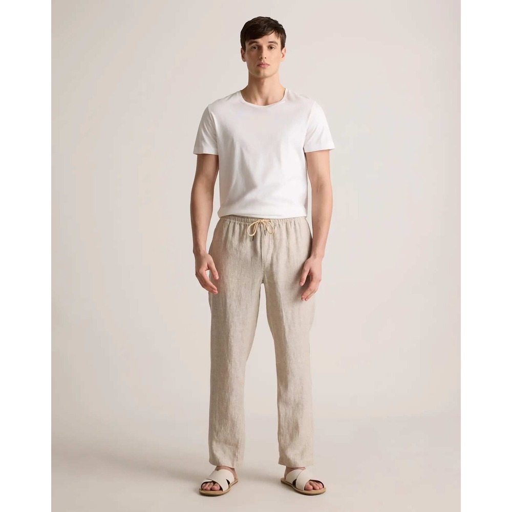 Quince Mens European Linen Drawstring Beach Pants Flax Beige XS NWT